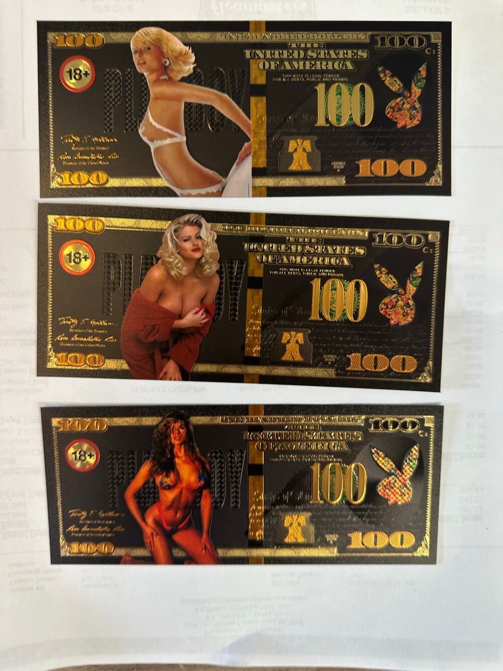 Playboy 8-Piece Black & Gold Foil Novelty Note Set Adult Collectibles